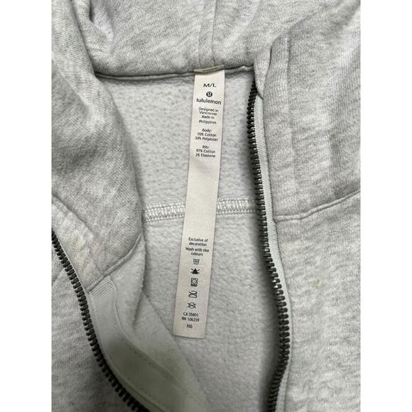 Lululemon Oversized 1/2 Zip Cropped Scuba Hoodie in Gray - size M/L - Picture 5 of 10